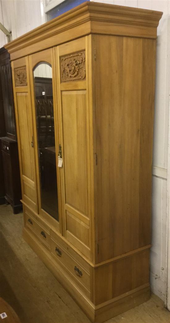 Victorian stripped walnut wardrobe